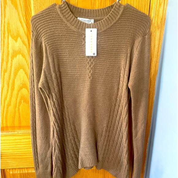 Jon and Anna Contemporary Brown Sweater NWT - Picture 2 of 5